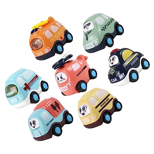 IMIKEYA 7 Stück Teiliges Rückziehfahrzeug Spielzeugset für Inertia Mini Fahrzeuge Jungen und Batteriefrei Fördert Motorik Geschenkidee für Geburtstage und Feiertage von IMIKEYA