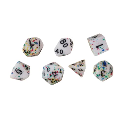IMIKEYA 7 Stück Würfel Laufen Polyedrische Würfel Spiel Würfel Zahlenwürfel Polyedrische Spielwürfel Brettspiel-Requisite Unterhaltungswürfel Acryl von IMIKEYA