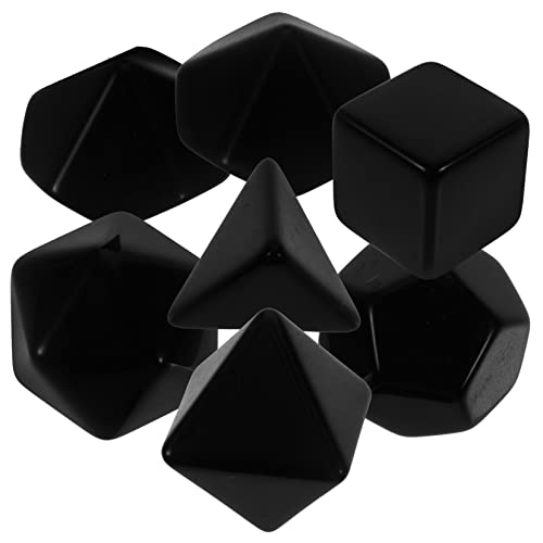 IMIKEYA 7 Stück gesetzt spielwürfel spielewürfel Fantasiewürfel dice Set Bastelwürfel selber Machen Requisiten für Würfelspiele Brettspiel Partywürfel Plastik Black von IMIKEYA