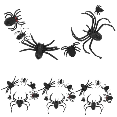 IMIKEYA 70 Stück Streichspinnen Partyzubehör Leuchtstäbe Neuartige Spinnen Für Partys Realistische Spinnen Für Halloween Plüschschlangen Streich Schaumstoff Halloween von IMIKEYA