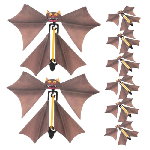 IMIKEYA 8 Stück Fledermaus- -Requisiten für Outdoor Wind-Up Halloween-Fledermaus-Dekorationen Fledermäuse Halloween-Dekoration Plastik Light Brown von IMIKEYA