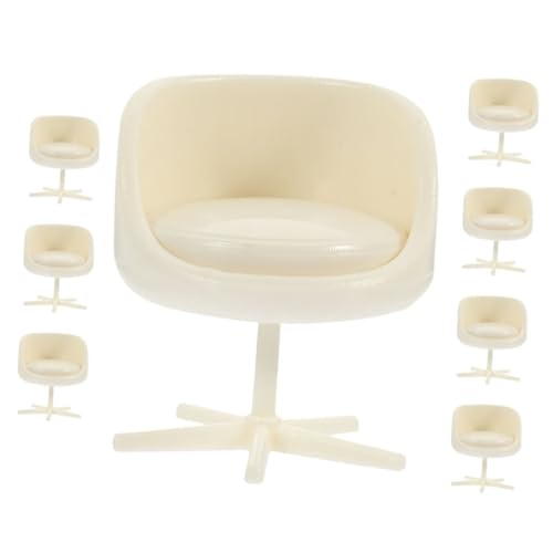 IMIKEYA 8 Stück Modell Eines Möbeldrehstuhls Miniaturstühle Zum Basteln Puppenhauszubehör Winzige Möbel Mini-Sofa Miniaturstühle Für Puppenhaus Puppenhaus-außenzubehör Mini-Stuhl Beige Abs von IMIKEYA