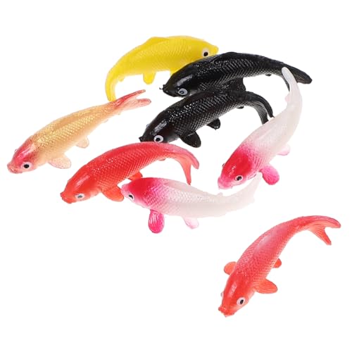 IMIKEYA 8 Stück Puppenhaus-Modell Mini-Fischfiguren Aquarium Minifisch Puppenhaus- -Figur Fischspielzeug plastikenten plasure Puppenhaus Miniatur-Karpfenfischfigur von IMIKEYA