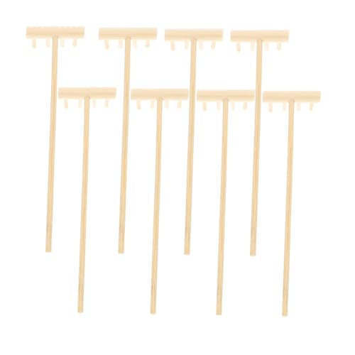 IMIKEYA 8 Stück Tee -Set -Ornamente Mini -rechen Automatisch Mini-sandrechen Mini-rechen Bausatz Sandkasten Vorschlaghämmer Sandwerkzeuge Zen-gartenrechen in Großpackung Beige Bambus von IMIKEYA