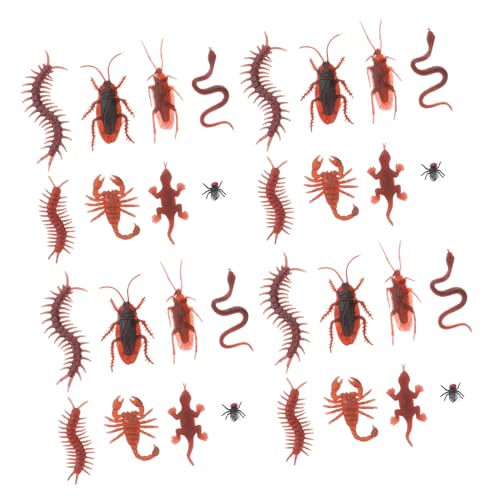 IMIKEYA 80Stücke Teiliges Täuschend Insekten Für Halloween Und Aprilscherze Kleine Schlange Große Und Kleine Kakerlake Gecko Fliege von IMIKEYA