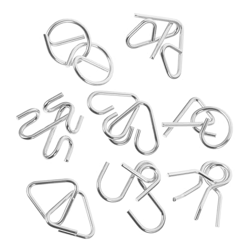 IMIKEYA 8Stücke Metall Puzzlespiele Zum Entsperren Klassische Rätsel Für Gehirntrainer Für Logisches Und Geduld von IMIKEYA