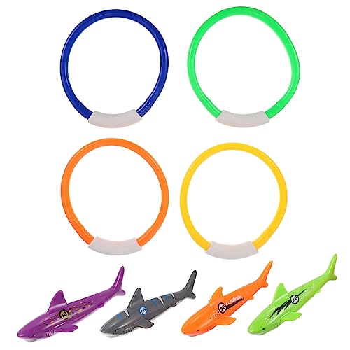 IMIKEYA 8Stücke Unterwasser Tauchspielzeug Für Teiliges Mit Tauchringen Und Tauchhaien Für Schwimmtraining Und Spielspaß Im Pool von IMIKEYA