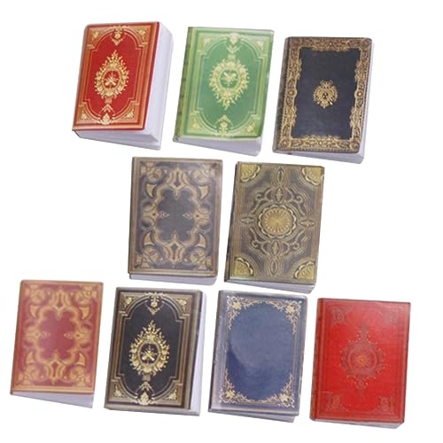 IMIKEYA 9 Stück Puppenhaus Bücher kleine Spielzeugbücher Spielspielzeug vorgeben Minibücher für Miniatur-Buchmodell Mini-Bücher-Ornamente Bücher Kinderspielzeug Papierstau von IMIKEYA