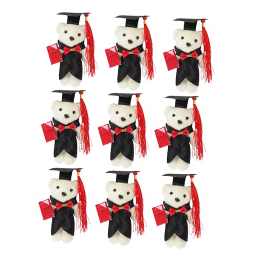 IMIKEYA 9 Stück Puppenstraußmaterial ritauls Kuscheltier kindergeschenk Cartoon-Bär-Puppe Plüsch-Abschlussbär- Abschlussbär vorhanden Abschluss Bär Polyester von IMIKEYA