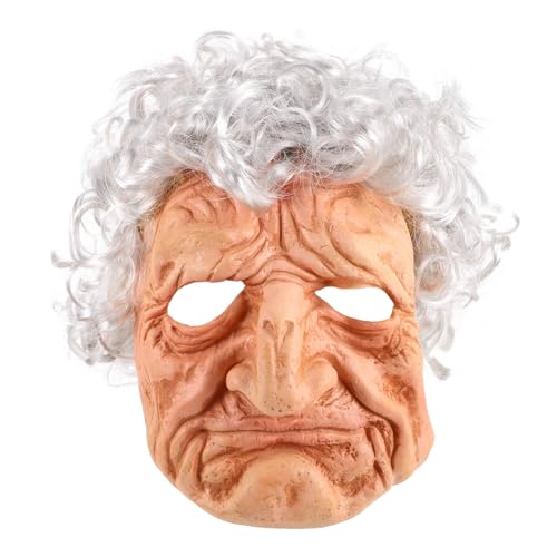 IMIKEYA Alte Alte Frau Gesichtsmaske Cosplay Kostüm Realistische Maske Haarmasken Realistische Gesichtsmaske Kostüm Perücken Kostüm Cosplay Kopfbedeckung Lustige Party Perücken Männer von IMIKEYA
