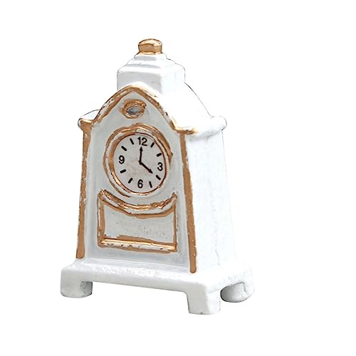 IMIKEYA Analoge Uhr Anzeige Retro dekorativ Dekoration Home Decor wohnungseinrichtung mini Scale wohnraumdeko wohnungsdeko winziges Uhrenornament Kinderspielzeug Legierung Weiß von IMIKEYA