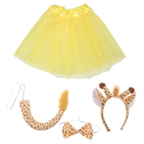 IMIKEYA Animal Party Kostüm Giraffen-haarreif Tutu-rock und Fliege Vielseitiges Cosplay Zubehör für Halloween Mottopartys und Festtagsfeiern Kreatives Tier-design von IMIKEYA