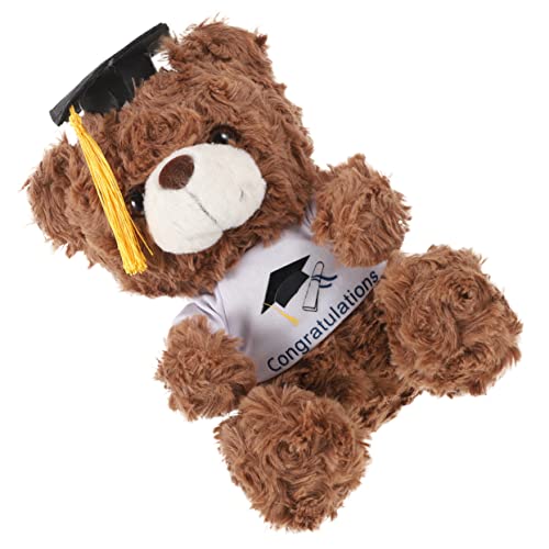 IMIKEYA Arzt Mütze Graduierung Bär Graduierung Plüsch Bärenpuppe Abschluss-Cartoon-bär Bequeme Bärenpuppe Plüschkinder Tragen Puppe Abschlusspuppe Entzückende Bärenpuppe Brown Pp Baumwolle von IMIKEYA