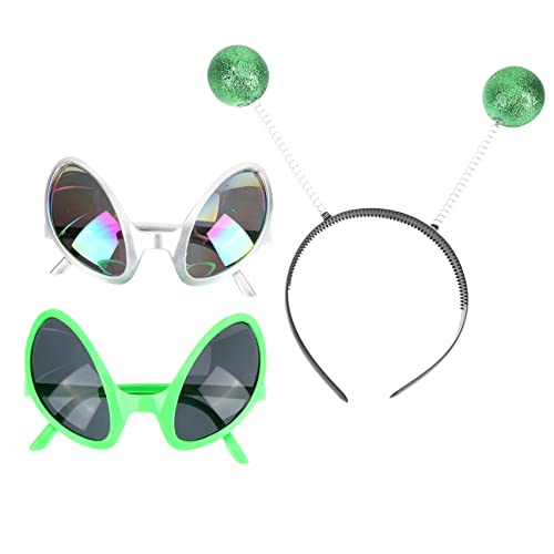 IMIKEYA Außerirdische Kostümbrille mit Grünem Haarreif und Silbernem Rahmen Witziges Halloween Accessoire für Party Cosplay Teiliges für Erwachsene IMIKEYA Außerirdische Kostümbrille mit Grünem Haarreif und Silbernem Rahmen Witziges Halloween Accessoire für Party Cosplay Teiliges für Erwachsene von IMIKEYA