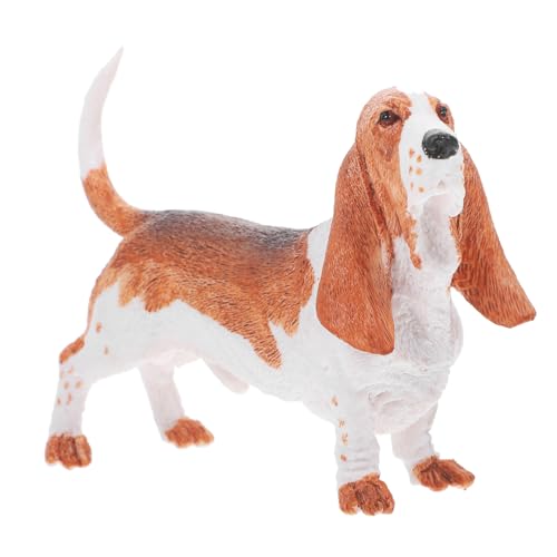 IMIKEYA Basset -hundemodellspielzeug Mini Kleine Hundskulptur Realistisch Hundestatuen Figur Basset-hundestatue Hundemodelle Stehendes Hundemodell Hundehandwerk Welpenmodell Plastik von IMIKEYA