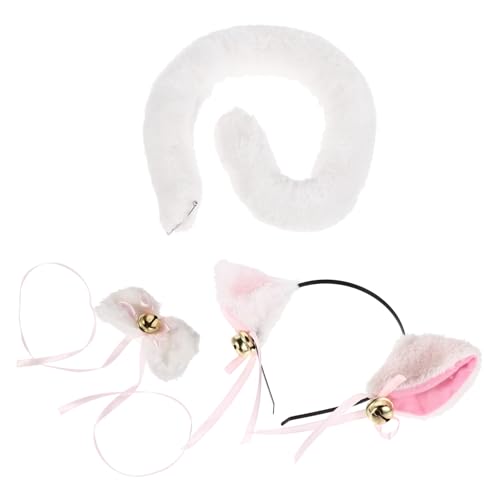 IMIKEYA Cat Ears Haarreif und Fliege Set Cosplay Kostüm Zubehör mit Einteilig für Mädchen und Frauen für Halloween Karneval Party und Fasching von IMIKEYA