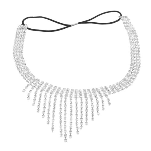 IMIKEYA Damen Masquerade Augenmaske mit Silberner Strass Tassel Kette Einzigartiges Party und Rave Accessoire für Bühnenauftritte und Kostüme von IMIKEYA
