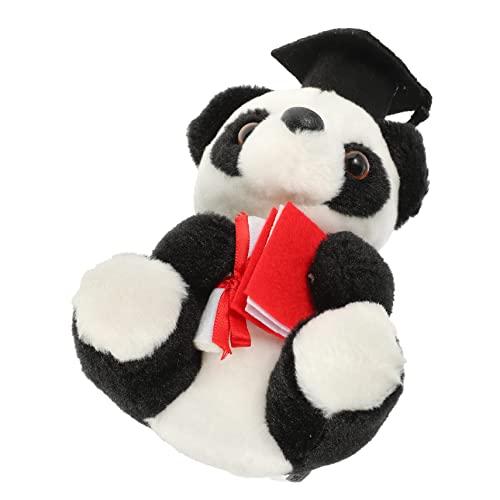 IMIKEYA Doktorhut Panda Abschluss Gefüllte Puppe Panda-Puppe Panda Toy Panda- Für Zuhause Entzückendes Panda- Simulation Cartoon-Panda Entzückende Pandapuppe Plüsch von IMIKEYA
