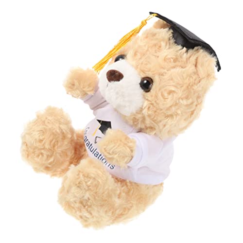 IMIKEYA Doktormütze Abschlussbär Kuscheltiere Plüschbär Stofftier Abschluss Cartoon Bär Abschlusspuppe Kinderbär Puppe Bär Puppe Souvenir Plüsch Hellbraun von IMIKEYA