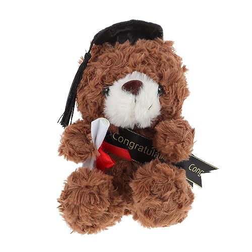 IMIKEYA Dr. Bärenpuppe Abschluss Bär Plüsch Tragen Klein Kuscheltier Mit Abschlussbär Brown Pp Baumwolle von IMIKEYA