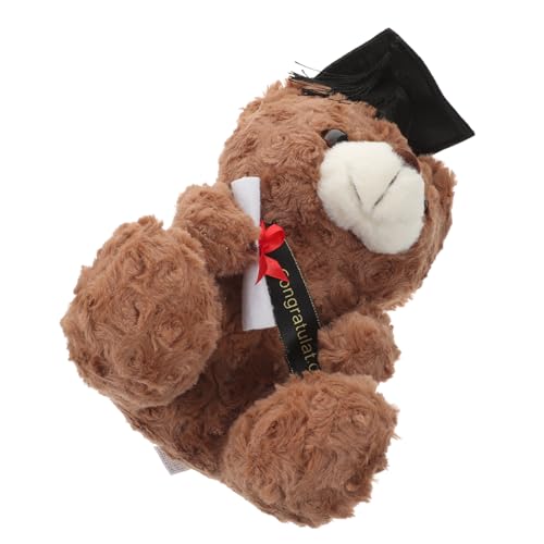 IMIKEYA Dr. Bärenpuppe Abschluss Stofftier Bär Abschluss Stoffbär Abschluss Ausgestopfter Bär Abschlussbär Mit Mütze Abschluss Stoffbär Abschlusstier Bär Plüsch von IMIKEYA