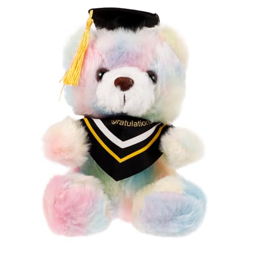 IMIKEYA Dr. Bärenpuppe Partyversorgung Dekorativer Graduierungs-plüschbär Zarter Ausgestopfter Bär Abschluss Plüschbär Kleine Bärenpuppe Cartoon-bär-Puppe Colorful Stoff von IMIKEYA