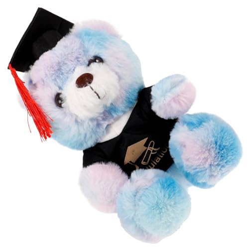 IMIKEYA Dr. Bärenpuppe Weiche, Flauschige Puppe Plüsch-abschlussbärenpuppe Abschlussparty Cartoon-bär-Puppe Kleine Bärenpuppe Abschluss Bär Pp Baumwolle Sky-Blue von IMIKEYA
