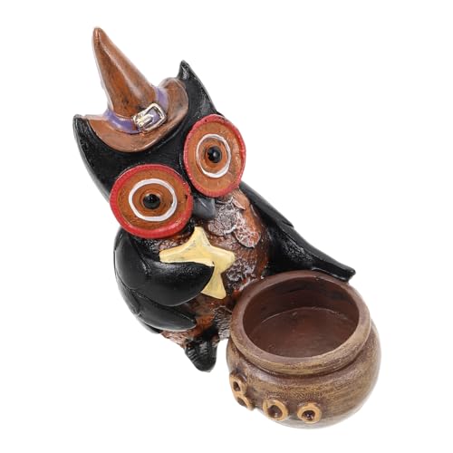 IMIKEYA Eule Kerzenhalter Halloween Eule Ornament Halloween Kerzenhalter Statue Outdoor Rasen Ornament Kerzenständer Dekoration Für von IMIKEYA