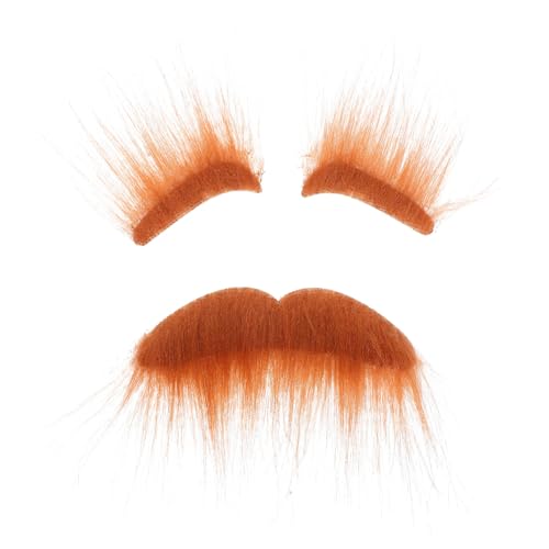 IMIKEYA Falscher Schnurrbart Und Augenbrauen Selbstklebender Gefälschter Bart Neuartiges Kostüm Gesichtsbehaarung Kostümzubehör Für Alte Männer Für Cosplay-Kostüme Und Festival-Partys von IMIKEYA