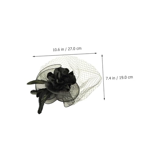 IMIKEYA Fascinator Haarclip mit Schleier Damen Hut Haarschmuck für Party Teeparty Halloween Festliche Anlässe Eleganter Netzstoff Kopfschmuck Schwarz IMIKEYA Fascinator Haarclip mit Schleier Damen Hut Haarschmuck für Party Teeparty Halloween Festliche Anlässe Eleganter Netzstoff Kopfschmuck Schwarz von IMIKEYA