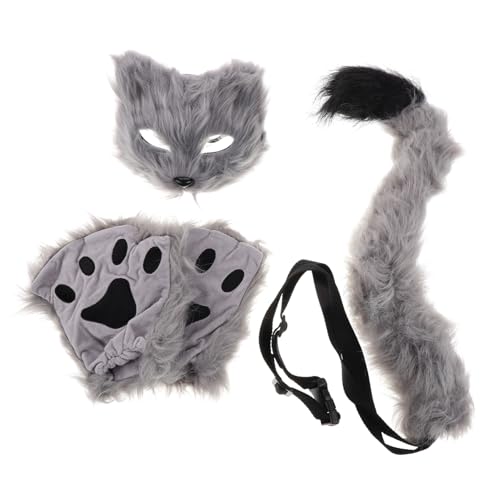 IMIKEYA Fuchs Maske Halbmaske Mit Fuchsohren Und Plüschhandschuhe Kunstpelz Kostüm Für Halloween Karneval Maskerade Teiliges IMIKEYA Fuchs Maske Halbmaske Mit Fuchsohren Und Plüschhandschuhe Kunstpelz Kostüm Für Halloween Karneval Maskerade Teiliges von IMIKEYA
