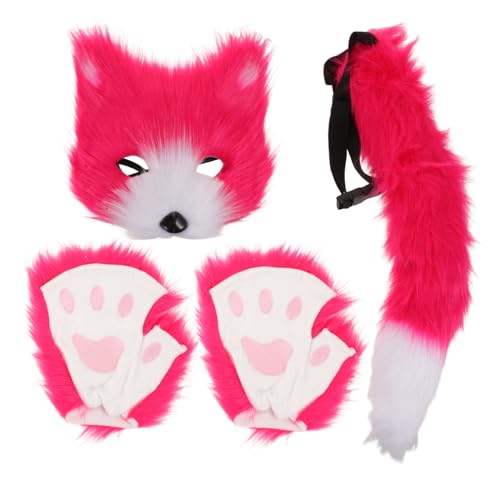 IMIKEYA Fuchskostüm Set Teilig mit Realistischer Maske Faux und Handschuhen für Erwachsene Leicht für Halloween Karneval Cosplay und Mottopartys von IMIKEYA