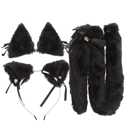 IMIKEYA Fuchsohren Haarreif Kuscheliges Cosplay Stirnband mit Schwarz Tier Kostüm Accessoire für Halloween Karneval Party Erwachsene von IMIKEYA