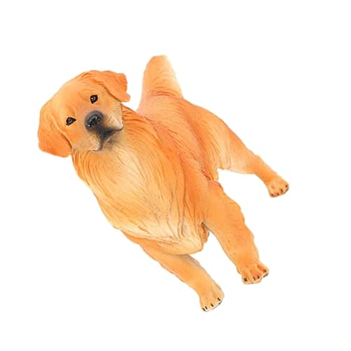 IMIKEYA Golden Retriever-Ornament Dekoratives Tiermodell Golden Retriever-Figuren Simulationshundedekore Pädagogisches Tiermodell Für Desktop - Plastik Orange von IMIKEYA