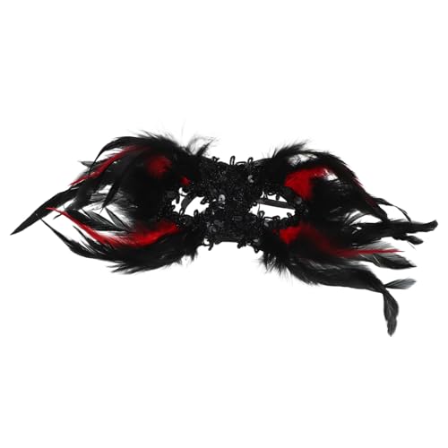 IMIKEYA Gothic Halbgesichts-maske Damen Karneval Augenmaske Schwarz mit Federn und Pailletten Elegantes Kostümzubehör für Halloween Fasching und Maskenball IMIKEYA Gothic Halbgesichts-maske Damen Karneval Augenmaske Schwarz mit Federn und Pailletten Elegantes Kostümzubehör für Halloween Fasching und Maskenball von IMIKEYA