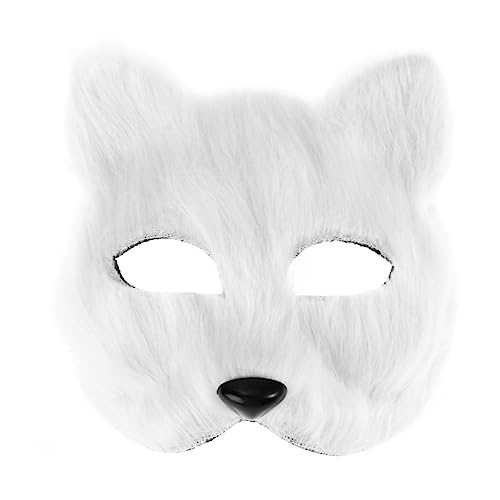 IMIKEYA Halbgesicht Fuchs Maske Cosplay Kostüm Zubehör Für Halloween Karneval Und Maskenball Weiße Tiermaske Für Fasching Und Kostümpartys IMIKEYA Halbgesicht Fuchs Maske Cosplay Kostüm Zubehör Für Halloween Karneval Und Maskenball Weiße Tiermaske Für Fasching Und Kostümpartys von IMIKEYA