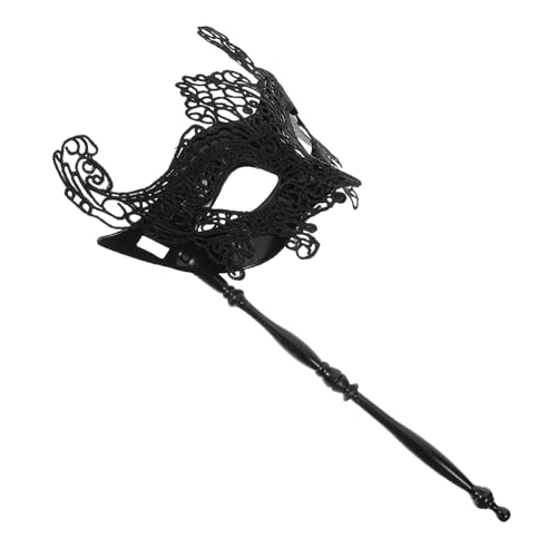 IMIKEYA Halbgesichts Masquerade Maske Fuchs mit Stab Vintage Kostüm Accessoire für Damen und Herren Leichte Langlebige Party Maske für Halloween Karneval Maskenball und Mardi Gras von IMIKEYA