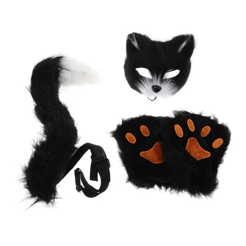 IMIKEYA Halbmaske Für Tier Cosplay Plüsch Fuchs Maske Mit Katzenwolfohren Integrierter Und Pfotenhandschuhe Kunstfell Perfekte Maskerade Für Halloween Und Karneval IMIKEYA Halbmaske Für Tier Cosplay Plüsch Fuchs Maske Mit Katzenwolfohren Integrierter Und Pfotenhandschuhe Kunstfell Perfekte Maskerade Für Halloween Und Karneval von IMIKEYA
