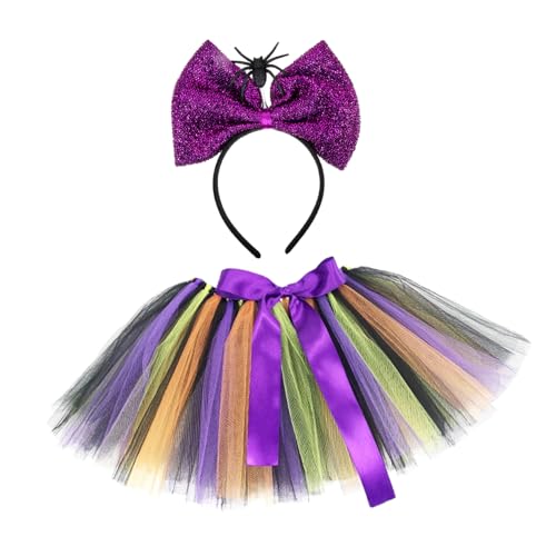 IMIKEYA Halloween Kinderkostüm Spinnen Haarreif und Tüllrock Süßes Cosplay Party Outfit für Mädchen Bequemes Langlebiges Material Halloween Kleid für Kinderfest von IMIKEYA