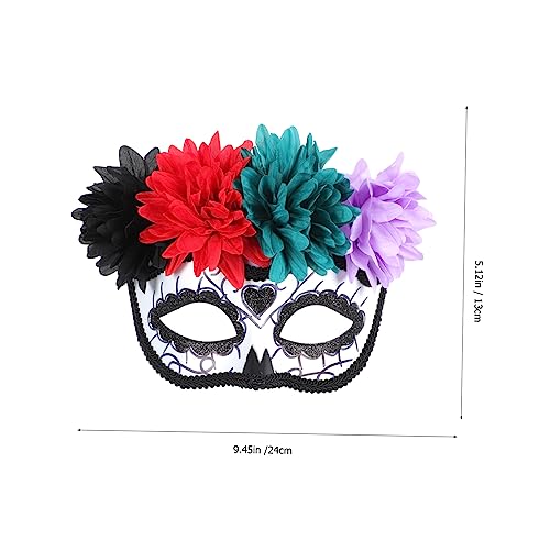 IMIKEYA Halloween Maske Damen Venezianische Masquerade Gesichtsmaske mit Blumendekor Kostüm Accessoire für Party Maskenball Halloween Deko Wiederverwendbar und Komfortabel von IMIKEYA