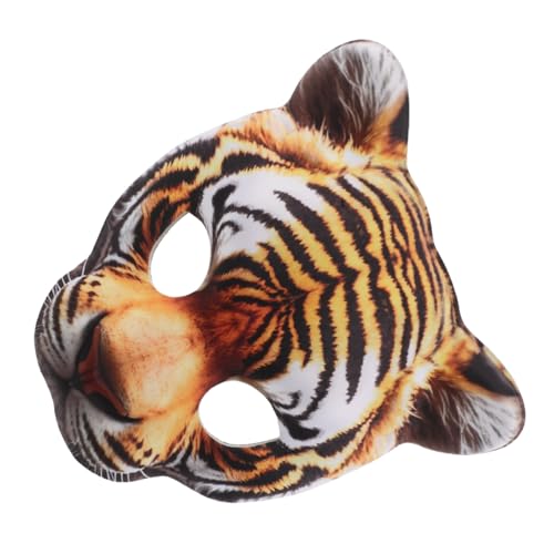 IMIKEYA Halloween Tiger Maske Halbgesichtsmaske aus Leichtem EVA für Erwachsene Realistisches Tierkostüm für Karneval Cosplay und Maskerade Tierparty Vielseitige Verkleidung für Fasching von IMIKEYA
