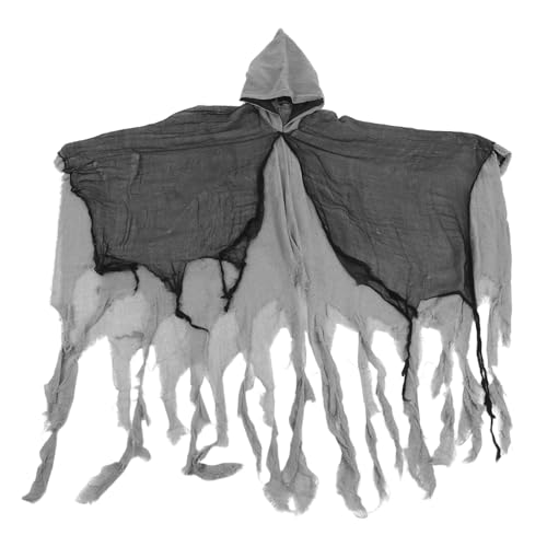 IMIKEYA Halloween Umhang Atmungsaktiver Realistischer Reaper Mantel mit Kapuze Vielseitiges Geisterkostüm für Cosplay Gruselfeste und Horror Dekorationen von IMIKEYA