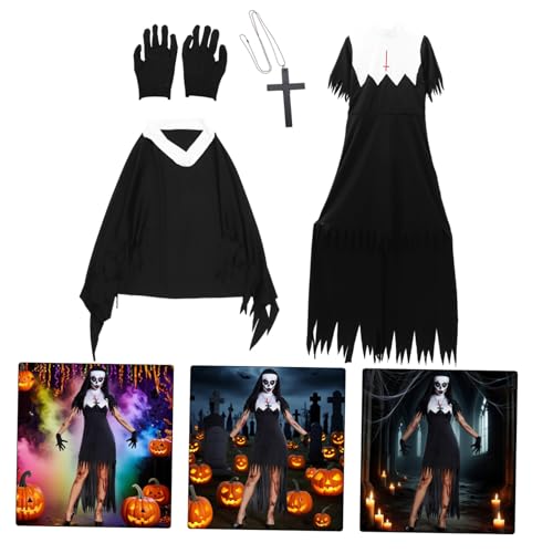 IMIKEYA Halloween Zombie Nonnenkostüm Xl Party Uniform für Damen Langlebiges Material Bequemes Halloween Kostüm für Fasching und Gruselige Mottopartys als Foto Requisite und Dekoration von IMIKEYA