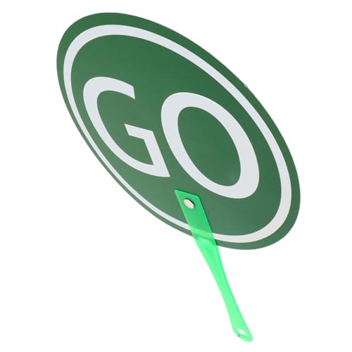 IMIKEYA Hand hält Schilderstützen Handheld-Go-Paddel Handstopp Stoppschild mit Griff Handheld-Stoppschild -Stoppschild kleine Zeichen kleines Stoppschild Lehrmittel Plastik Green von IMIKEYA