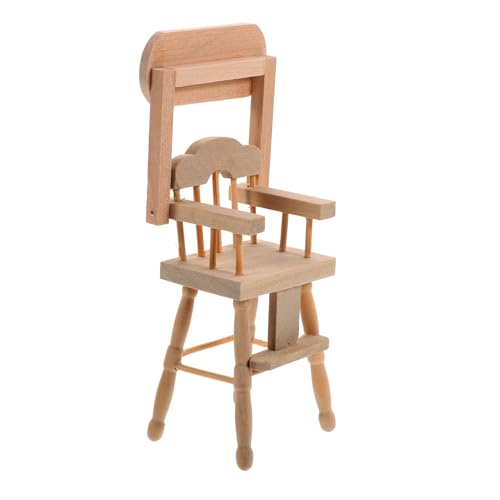 IMIKEYA Hochstuhl Aus Holz Für Puppenhaus Realistisches Puppenzubehör Für Kreative Spielwelten Für Jahren Originalgetreu Und Naturfarbe von IMIKEYA