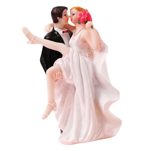 IMIKEYA Hochzeits Cake Topper Brautpaar Figur Resin Hochzeitstorten Deko Figur Valentinstag Tischdekoration Braut und Bräutigam von IMIKEYA