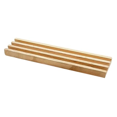IMIKEYA Hölzerne Anti-Rutsch-Basis Gestell Tablett Inhaber Domino-Basen Plan-Rack-Halter Domino-Display-Halter Domino-Ständer Desktop-Dominohalter Fliesenhalter dominoständer selber Machen von IMIKEYA
