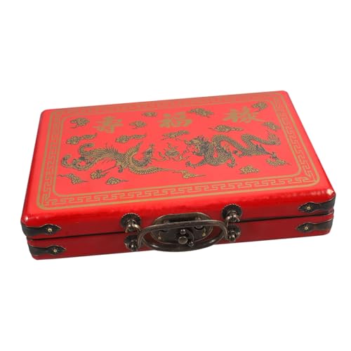 IMIKEYA Holz Mahjong Box im Retro Stil Mahjong Aufbewahrungsbox mit Einfachem Design und Praktischem Verschluss und IMIKEYA Holz Mahjong Box im Retro Stil Mahjong Aufbewahrungsbox mit Einfachem Design und Praktischem Verschluss und von IMIKEYA