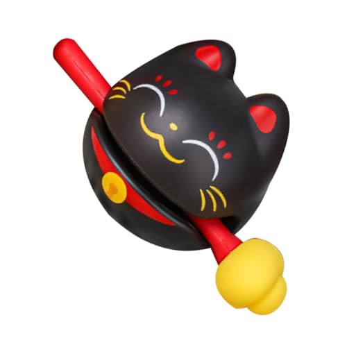 IMIKEYA Holzfisch Percussion Instrument Abs Material Robustes Büro Stressabbau Musikspielzeug Cartoon Katzenform Entspannendes Klangspielzeug für Meditation Yoga und von IMIKEYA