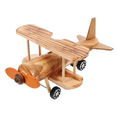 IMIKEYA Holzflugzeugmodell Retro Handgefertigtes Holzflieger für Schreibtisch Einzigartiges für Sammler Vintage Design für Jede Gelegenheit von IMIKEYA